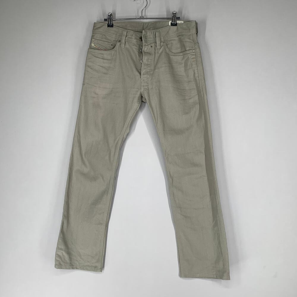 Diesel Men Jeans 30 Gray Safado Denim Beige Slim Straight Leg 30"
